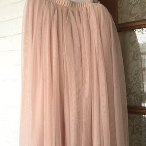 Long Pink Tulle skirt